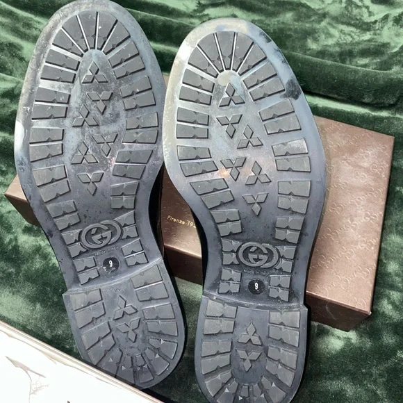 Gucci Men's Size 9 Rubber Rain Loafers in Black NWT - Picture 2 of 6